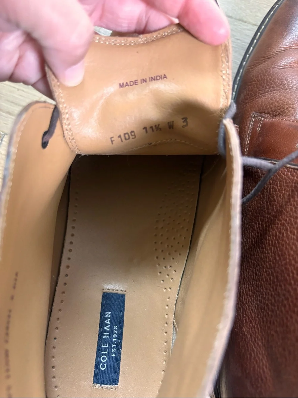 Cole Haan Men’s 11.5W Brown Leather Chukka Boots Burnished Toe Ankle Boots